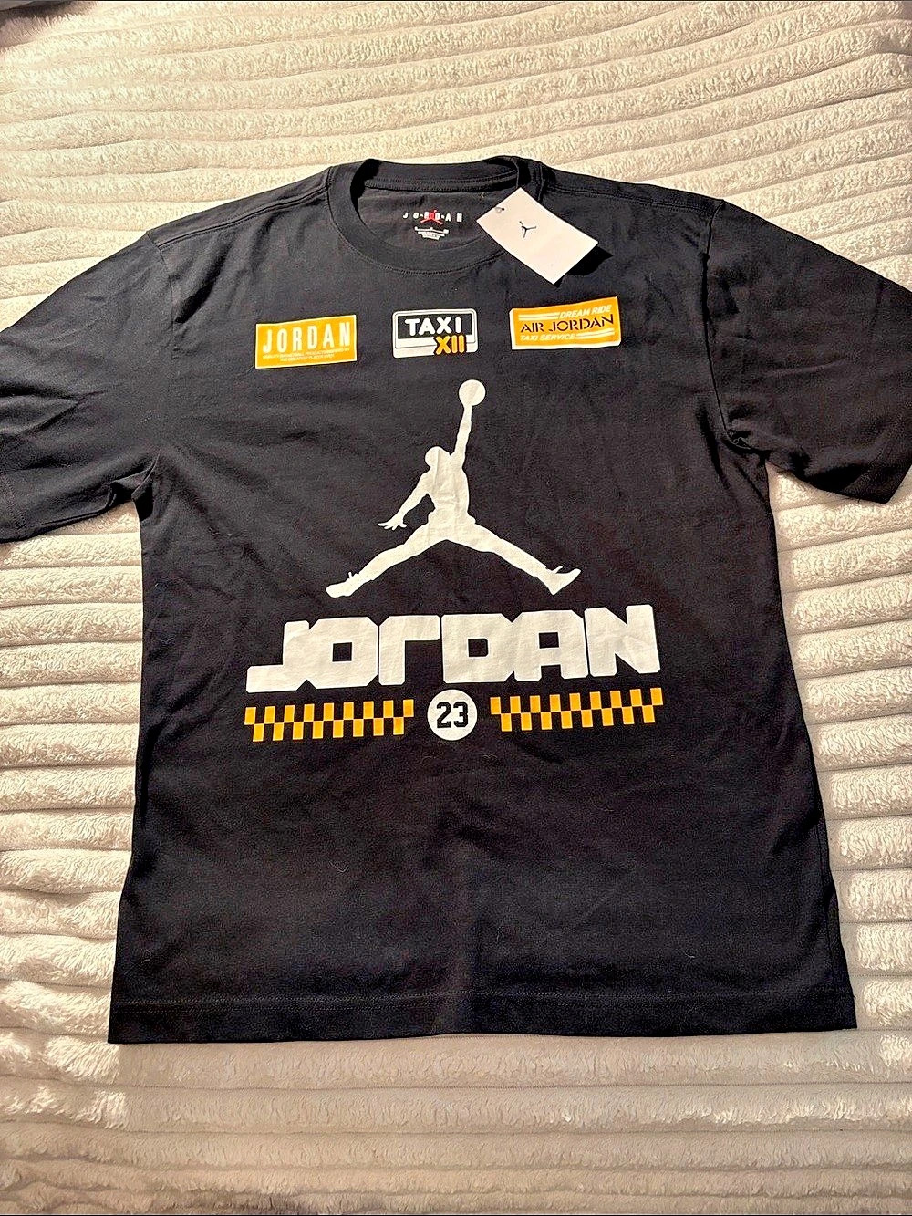 Jordan AJ12 Taxi Tee Graphic Tee Black & Yellow Small